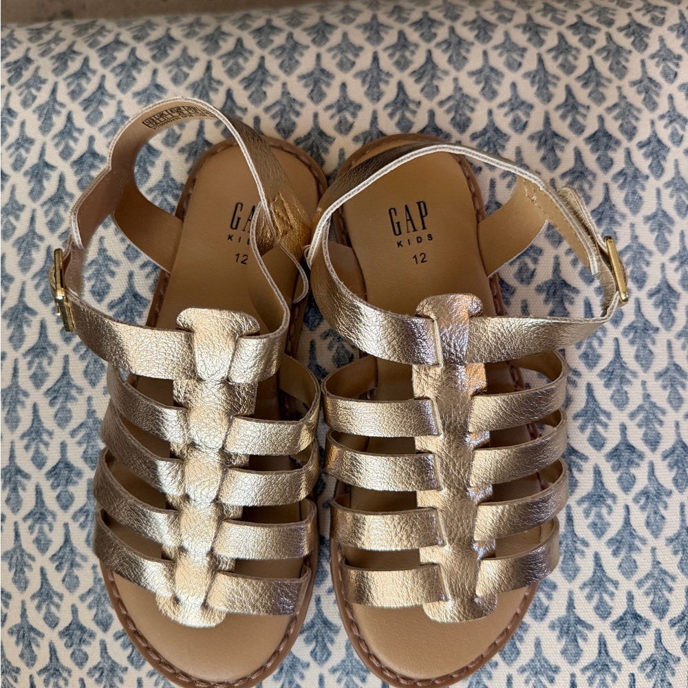NWOT GAP Kids Metallic Gold Strappy Gladiator Sandals